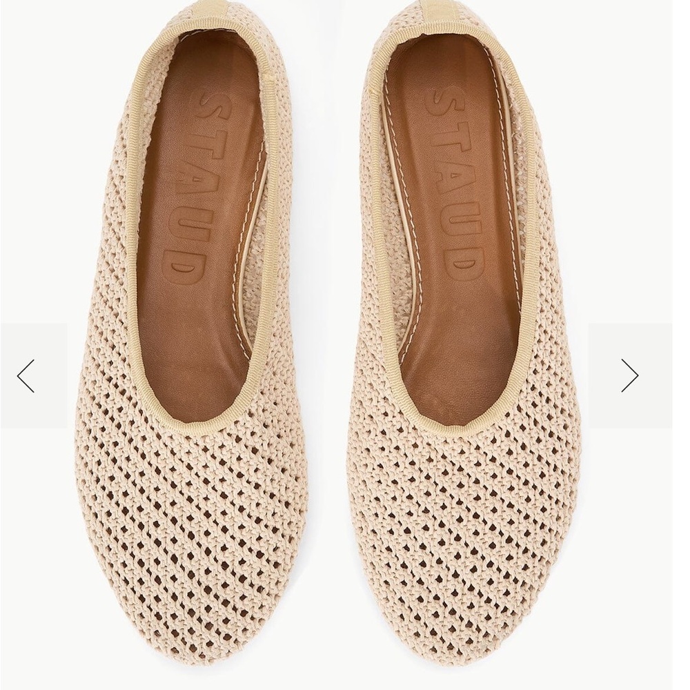 STAUD ALBA BALLET FLAT CREAM CROCHET - Picture 8 of 11